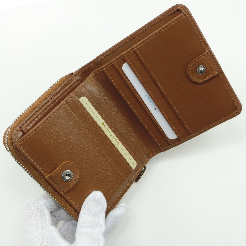 Other Buffalo Leather Bifold Wallet Camel Leather Short Wallet - Picture 6 of 7